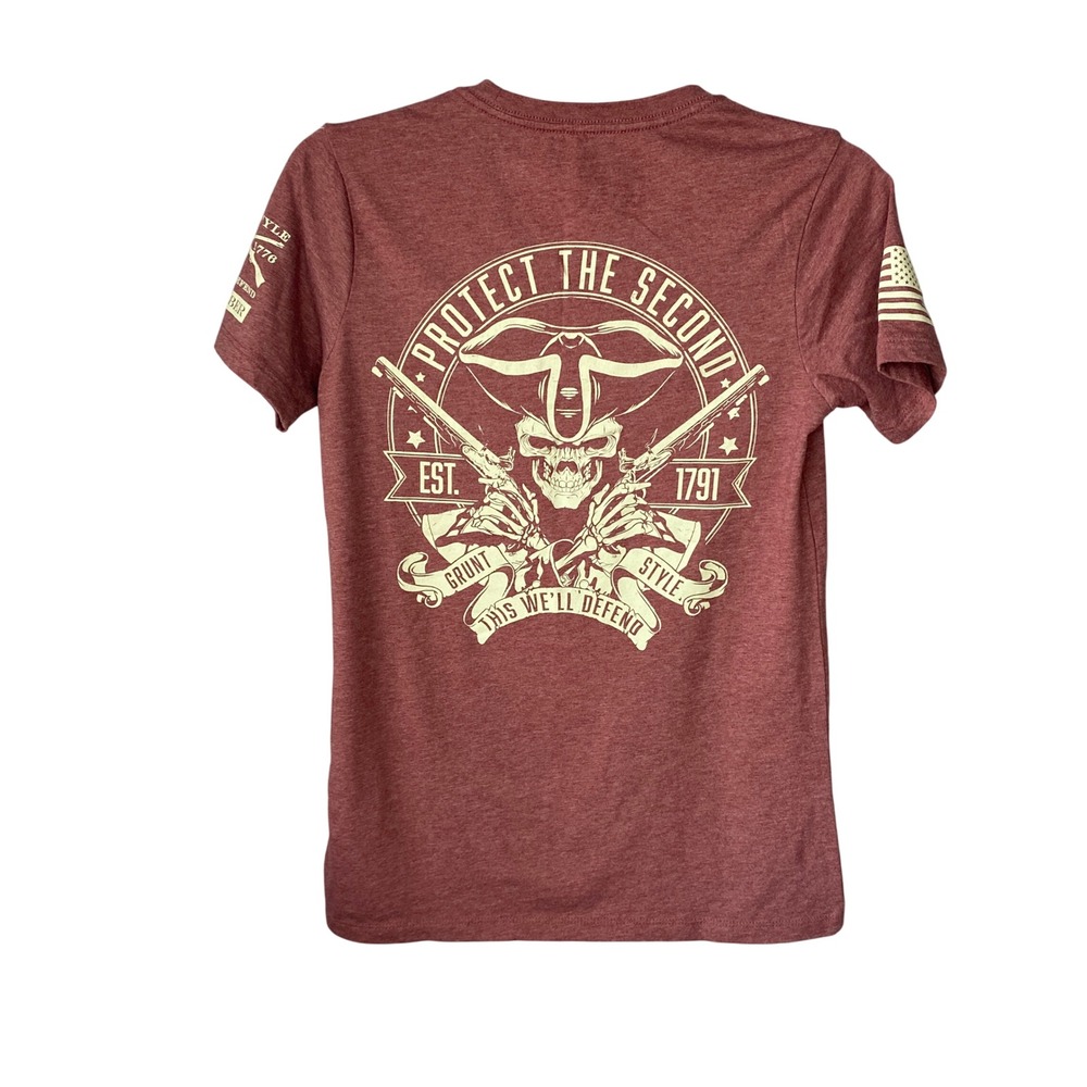 Grunt Style Mens Protect the Second 2A Graphic T-Shirt Heather Maroon‎ Medium